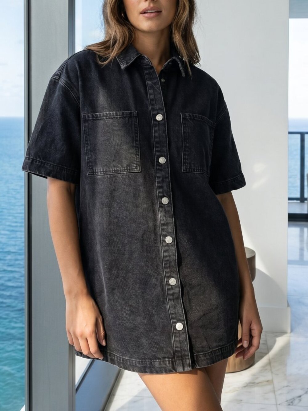 NWT! ASOS Design oversized denim mini dress US 10